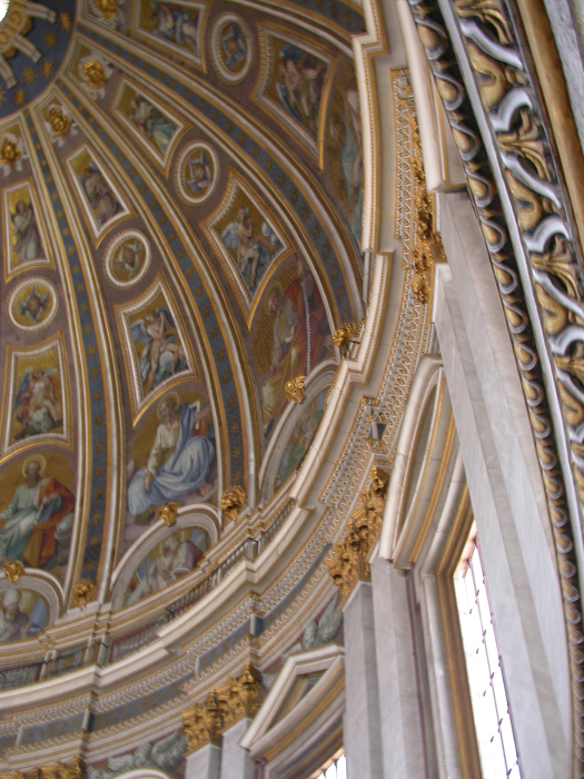 Vatican, inside of the dome of Saint Peter's basilica